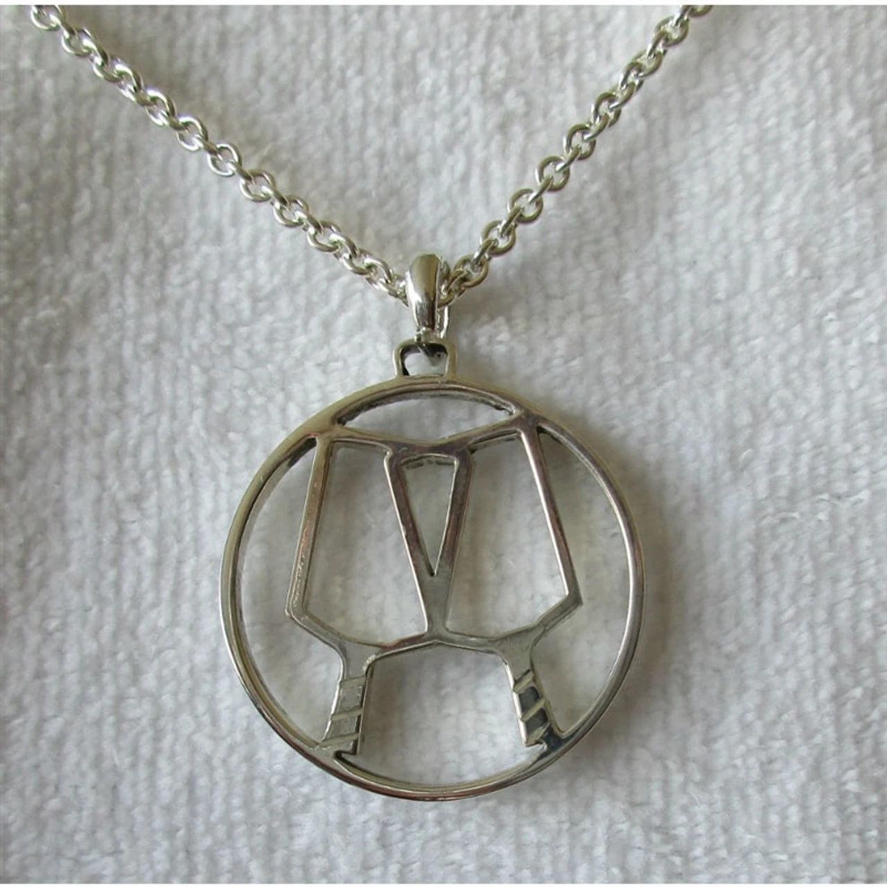 Sterling Silver Pickleball Partners Pendant 1 Sterling Silver Pickleball Partners Pendant