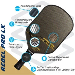 Rebel Pro Hyperweave LX Paddle 15 Rebel Pro Hyperweave LX Paddle -Pickleball Shop PL500 8 66823.1676567312